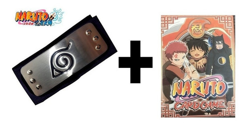 Combo Vincha Bandana Naruto Shippuden + Caja De Cartas Figus