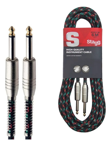 Cable Stagg De Tela Plug-plug 6mts - Revestimiento Mallado