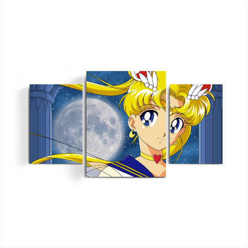 Cuadro Triptico Sailor Moon Mecury Mars Jupiter Venus Saturn