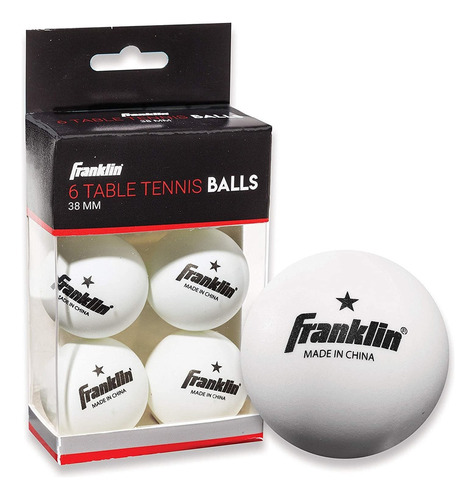 Franklin Sports 57100 - Pelotas De Tenis De Mesa 6 Unidades