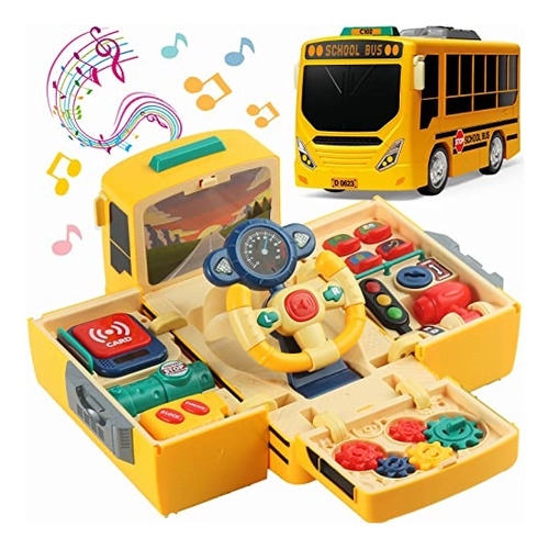 Juguete De Autobús Escolar Con Sonido Y Luz Amarillo