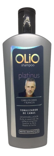 Olio Shampoo Platinus Tonalizador De Canas Hombre 420 Ml 