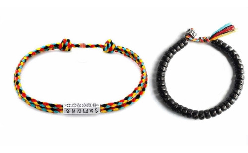 Pulsera Tibetana Protección Abundancia Y Lumbini Diámetro 18 Cm Largo 19 Cm