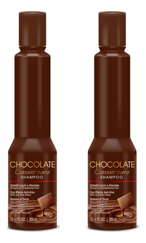 Paquete De 2 Shampoo Lassio Chocolate Nutrapel 300 Ml