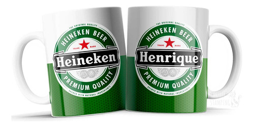 Taza Personalizada Cerveza Heineken Con Tu Nombre P/regalo