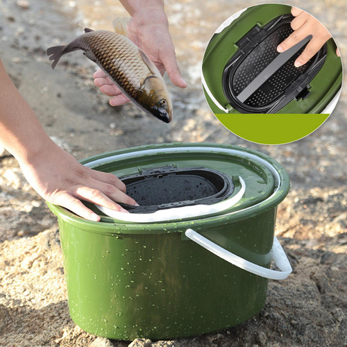 Cubo De Pesca Recipiente De Barril De Cubo De Ovalado 10l