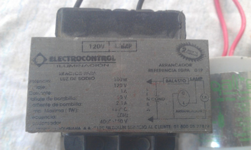 Imagen 2 de 2 de Kit Vapor De Sodio 150w 110v Bombilo Ignitor Balastro Capaci
