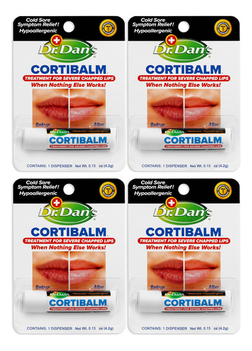 Balsamo Labial Dr. Dan's Cortibalm- Paquete De 4 - Para Labi