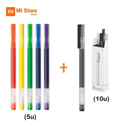 Lapiceros Xiaomi En Tinta Gel De Colores (5u) Y Negra (10u)