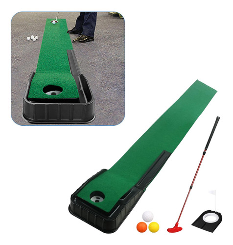 Tapete De Golf Con 3 Pelotas, Entrenador De Putter Rojo