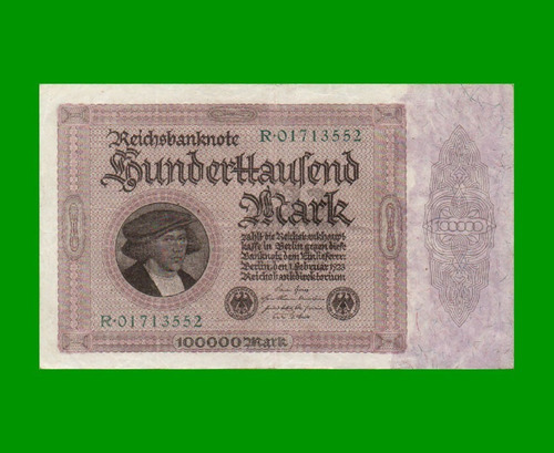 Billete Alemania 100.000 Marcos Pick 83a, Año 1923, Bueno.-