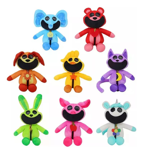 Peluches De Criaturas Sonrientes Con Boca Grande, 8 Piezas