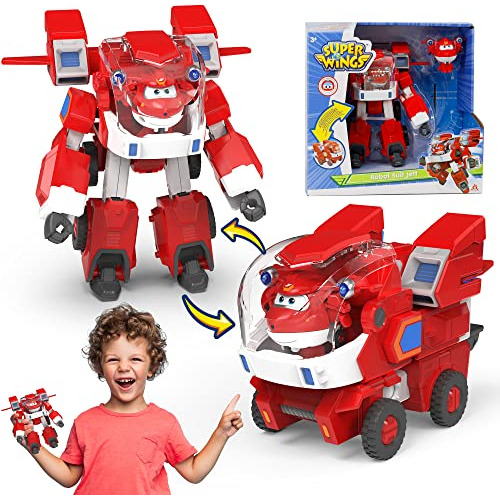 Super Wings Toys, Robot Transformador Jett's Super Mecha De 