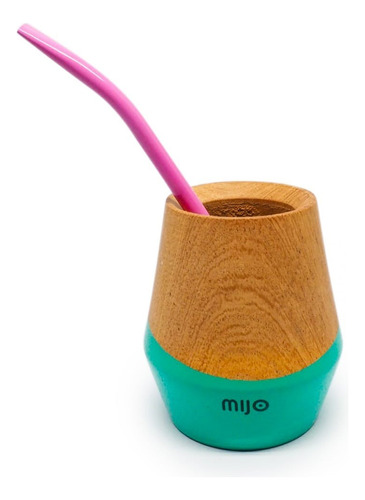 Mate Mijo Con Bombilla - Madera De Caldén - Colores