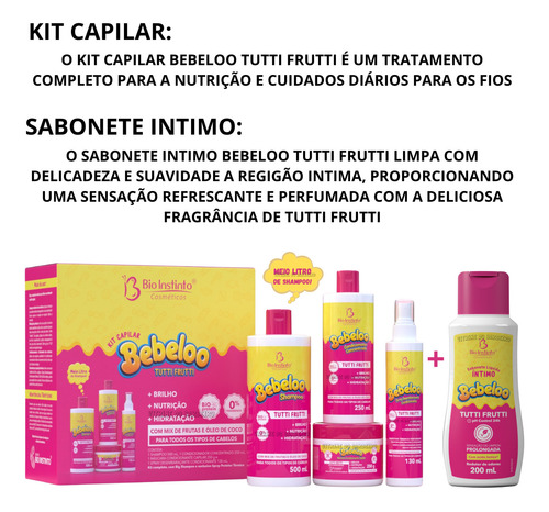 Kit P/ Cabelo Perfumado Sabonete Intimo Bebeloo Tutti Frutti