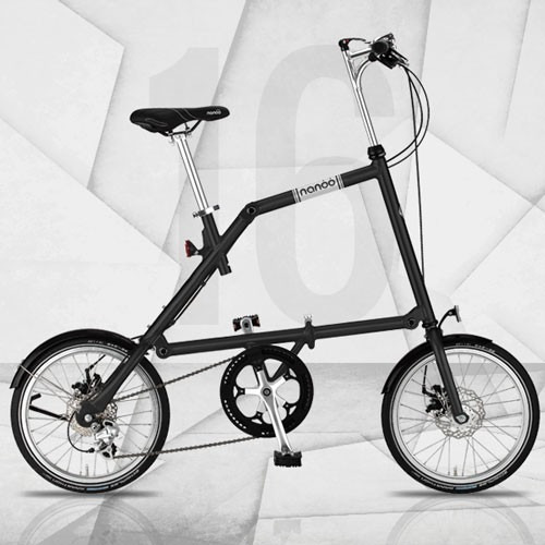 Bicicleta Plegable Nanoo Rin 16 Color Negra Mate Italiana 