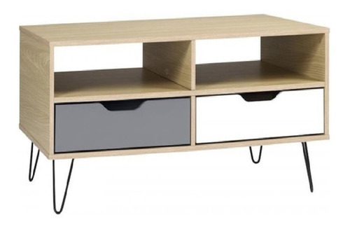 Mesa Ratona De Centro Living Auxiliar Cajones Mueble Metal