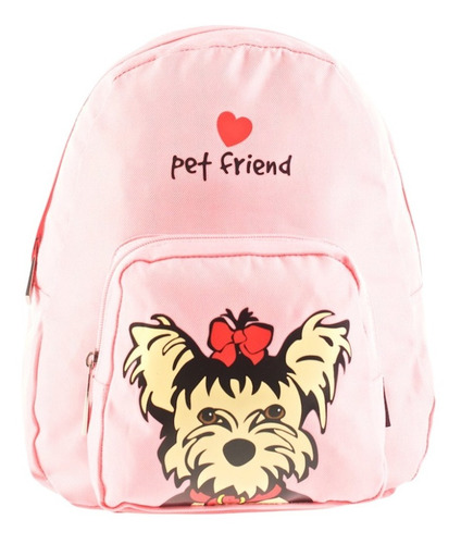 Mochila Chica Pet Friends Cara De Perro 2 Cierres Febo