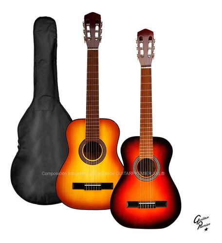 Imagen 5 de 10 de Guitarra Criolla Colores Funda Pua Mediana 3/4 Niño + Envio