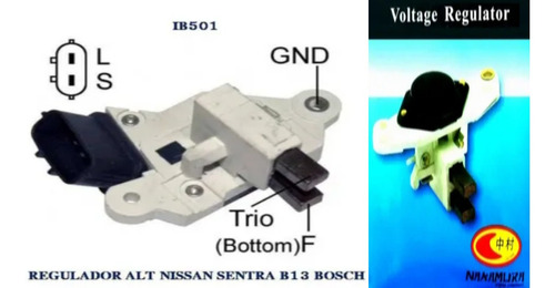 Regulador Alternador Tipo Bosch Nissan Sentra B14  B13 Ib501