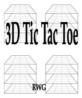 Libro 3d Tic Tac Toe: 50 Pages 8.5 X 11 - Rwg