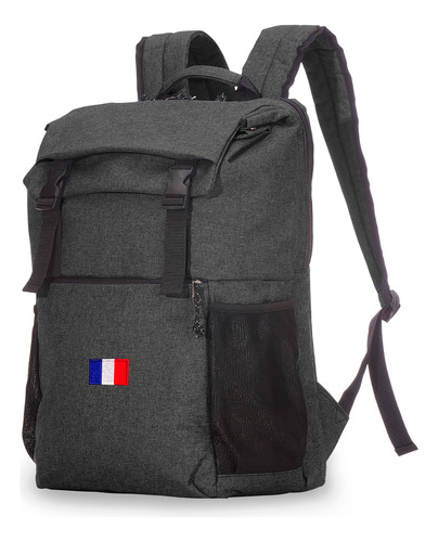 Mochila Bandeira Da França Francesa Bordada Viagem Notebook