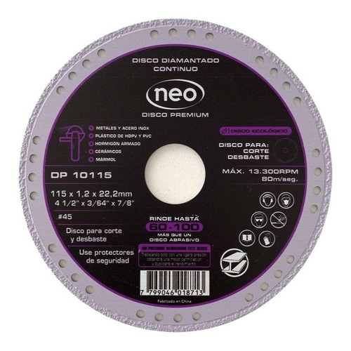 Disco Multipropósito Premium Diamantado Neo 115mm -ynter