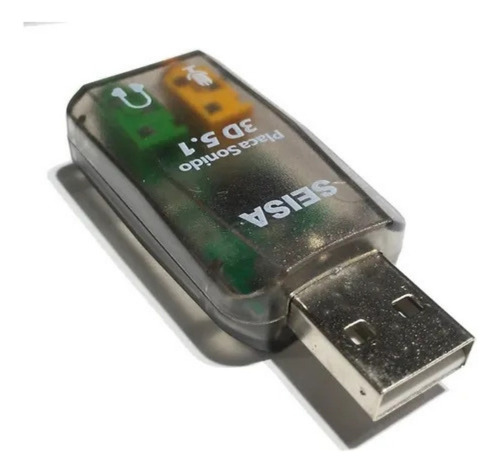 Placa De Sonido Usb 5.1 Externa Seisa St-3051 3d Audio Color Gris Transparente