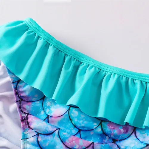 Bañador De Sirena De Manga Larga De Dos Piezas Para Niñas