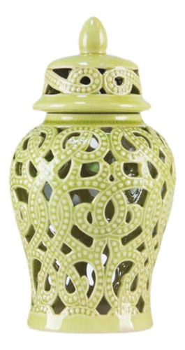 Elegante Tarro De Cerámica Con Tapa Para Amarillo