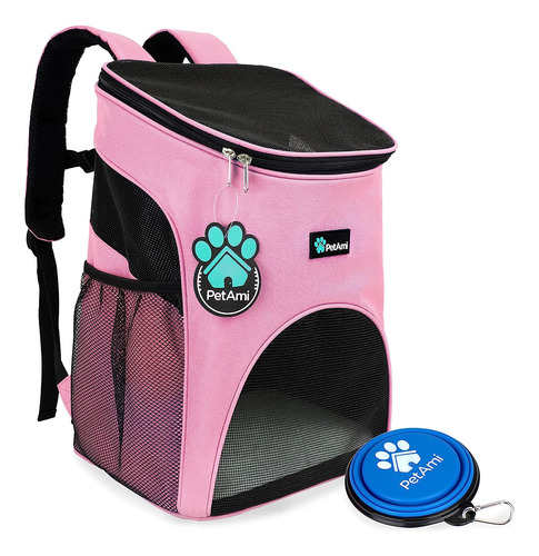 Mochila De Transporte Para Gatos Correa De Seguridad Rosa