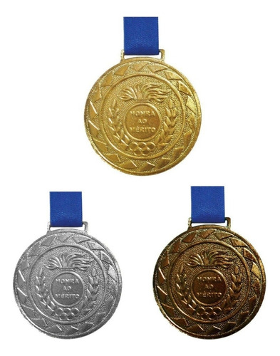 Kit C/20medalhas Ouro+15 Medalhas Prata+15 Medalhasbronzem36 Cor Ouro, Prata E Bronze