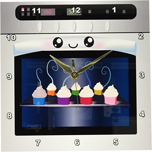 Reloj De Pared Horno Kawaii Con Cupcakes Festival - 10x10 