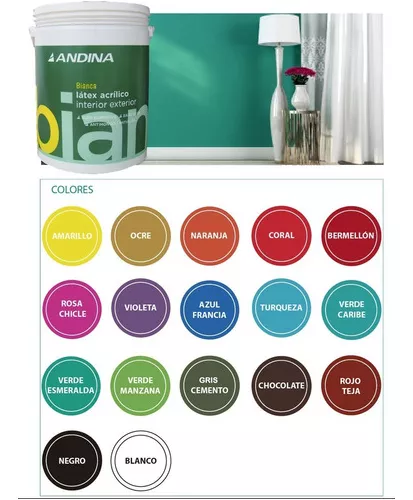 Pintura Latex Interior/exterior Color Andina Bianca 4lt