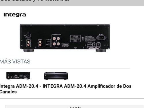 Amplificador Integra Adm-20.4 2 Canales 