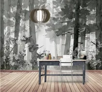 Comprar Vinilos Murales Empapelados Paisaje Forestal Gris