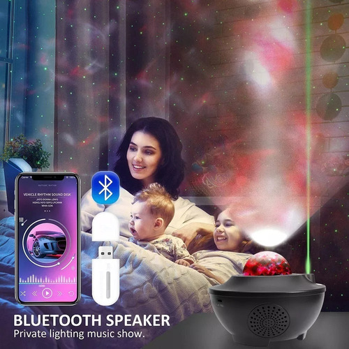 Lámpara Proyector Galaxia 21 Patrones Parlante Y Bluetooth