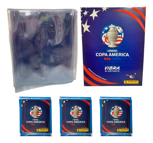 Album Pasta Blanda + 3 Sobres + Forro Copa America 2024