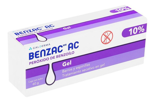 Imagen 2 de 5 de Benzac Gel Peróxido Benzoilo 10% Elimina Acné Puntos Negros