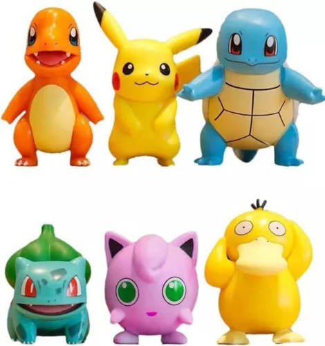 Set Figuras Compatible Con Pokemonx6 Pikachu Charmander