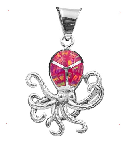 Dije Pulpo Opalo Rosa Plata 925 Envio Gratis