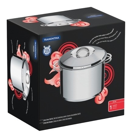 Olla Tramontina Solar Alta 2 Asas 4,5 Lts Acero Inoxidable