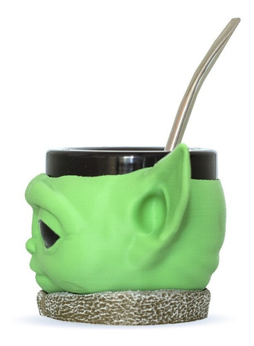 Imagen 5 de 9 de Mate Impreso En 3d Baby Yoda Star Wars Excelente Calidad
