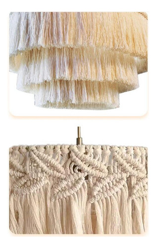 Pantalla De Lámpara De Macramé, Pantalla Bohemia 30cmx35cm
