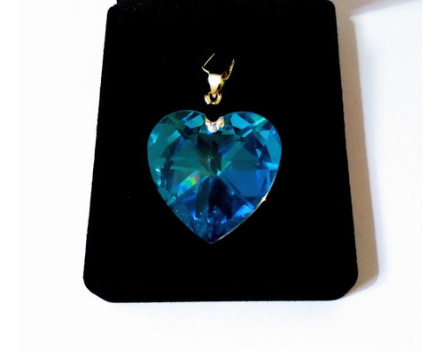 Imagem 6 de 6 de Namorados Pingente Coração Cristal Swarovski 2,cm Folh. Ouro