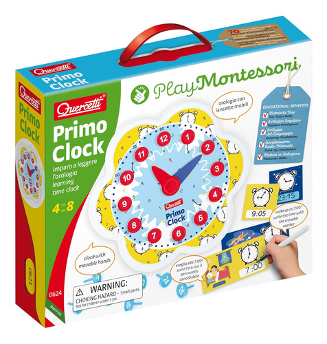 Quercetti Play Montessori Toys Primo Reloj Didáctico - Jugue