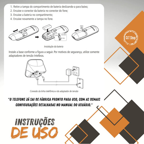 Telefone Sem Fio Ts5120 + 2 Ramal Intelbras Bina Consultorio
