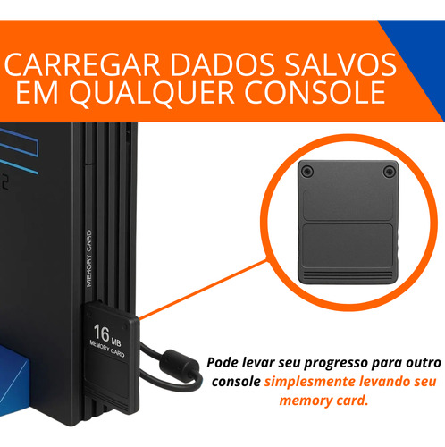 Memory Card 16mb Compatível Com Ps2 Salvar Jogos Memory Ps2