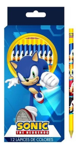 Lapices De Colores Cresko X 12 Largos Sonic The Hedgehog