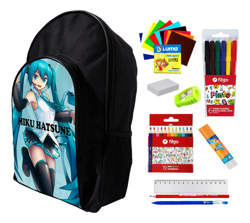 Super Combo Mochila + Utiles De Miku Hatsune #212